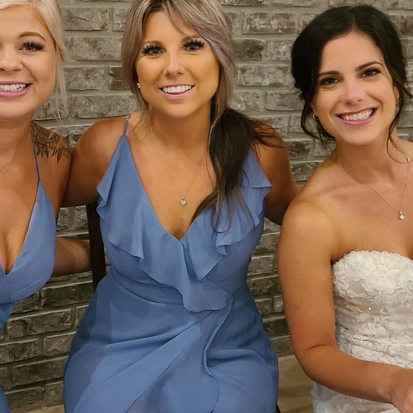 THE DESSY GROUP THREAD WOMENS BRIDESMAID DRESS SIZE 6 LARKSPUR BLUE TH040 - Picture 3 of 6